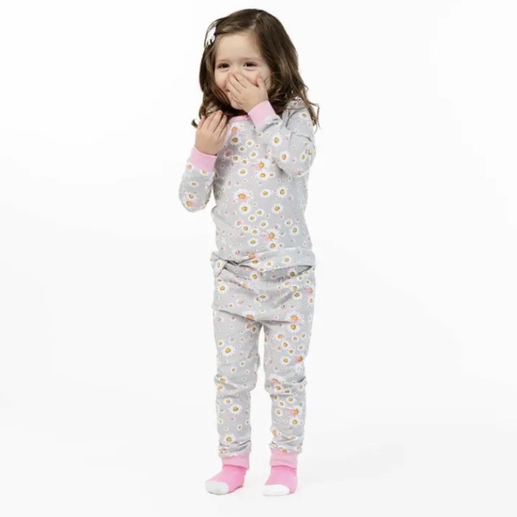 (2) SLEEP ON IT Floral Print & Check 3-Piece Pajama & Sock Set Toddler Girls - Picture 15 of 16